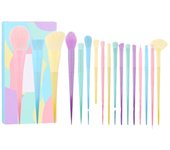 Cepillo cosmético suave Set 17pcs Kit de cepillo de maquillaje Tubo de aluminio de fibra biónica para fiesta de citas al aire libre