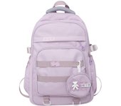 Linda mochila Universitario para adolescentes, univarii, computadora portátil de viaje de gran capacidad, mochila informal, color sólido (púrpura)