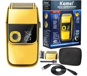 Kemei 2028 Barber Professional Beard Hair Shaver For Men Electric Shaver Rechargeable Electric Razor Balds Head Shaving Machine
