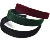Velvet Wide Headbands for Women Soft Head Band for Women Girls Fashion No Slip Headband Hair Accessories (Black Red Green)