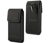 Funda de Cinturon para OnePlus Nord 2 5G (2021) con Diseño Vertical en Piel y Nylon - Negra