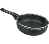 Tradineur - Sartén de inducción antiadherente con Cestillo Freidor - Fabricado en Aluminio - Incluye mango de silicona - Apto para inducción, gas, electricidad y vitrocerámica - Ø 24 cm