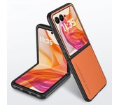 Luxury Ultrathin PU Leather Phone Case For Motorola Razr 50 Ultra Flip Plain Skin Shockproof Soft Back Cover For Razr 50Ultra