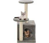 Rascador para Gatos con postes de isal gris Claro 132 cm
