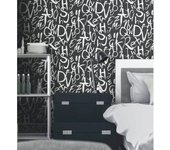 Muestra DIN A4 de Papel pintado vinílico lavable con letras estilo lettering con textura en relieve - Freehand Letters 676312 de GAULAN