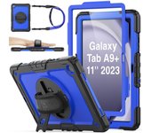 Funda para Samsung Galaxy Tab A9 Plus 11 '2023, Carcasa Rugosa with Protector de Pantalla/Portalápiz/Soporte Rotación/Correa