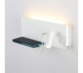 Barcelona LED Aplique de pared para lectura con puerto USB "Kerta" (derecha) - Iluminación doble - 3W+7W