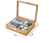 3/6/10/12 Girds New Bamboo  Watch Stroage Boxes Wooden Watch Case Storage Box Watch Holder Box Organizer Watch Display Box