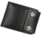 Nueva cartera corta de cuero sintético para hombre, estilo casual, con estampado de dólares estadounidenses y doble hebilla.