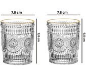 2pcs Set Vintage Sunflower Glass Cup Large Capacity Embossed Gold Edge Glass Cups for Water Cocktail Milk Tea Juice Beer Glasses