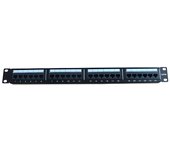 Phasak - panel de transferencia utp 19" cat. 6a dual 24 puertos 1u negro