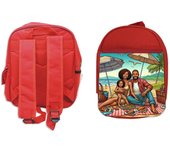 MERCHANDMANIA PACK MOCHILA ROJA Y ESTUCHE picnic playa familia fiesta verano amigos school material