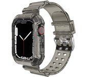 Case+Strap for Apple Watch Band 44mm 40mm 45mm 41mm 42mm 38mm Accessories Transparent Silicone Bracelet iWatch series 8 3 6 se 7