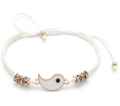 Tai Chi Yin Yang Couple Bracelets Alloy Pendant Adjustable Braid Chain Bracelet Necklace Matching Lover Bracelets Necklaces