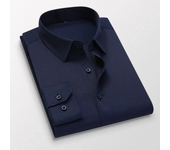 Spring Autumn New Long-sleeved Shirts Men's Business Casual Lapel Buttons Formal Wear Shirts Male Clothes Black White Blue Pink