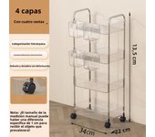 Household Kitchen Trolley Transparent Storage Rack Simple Mobile Cart Bathroom Floor Multi-layer Storage Organizers