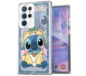 Lovers Lovely Stitch Transparent Clear Case for Samsung Galaxy S23 S24 Ultra S20 FE S21 22 Plus 5G Cover Silicone