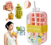 Cubitera My Crush Cup Ice, 2 en 1, sin contacto, con tapa y recipiente, ideal para café, zumos y bebidas (blanco, 500 ml)
