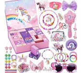 Calendario de Adviento Unicornio 2024, Juguetes Sorpresa para Navidad, Incluye Accesorios para el Cabello, Joyas y Más