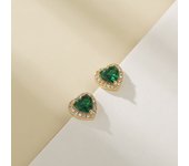 Trendy Love Heart Rainbow Crystal Tiny Stud Earrings For Women Gold Silver Color Multicolor Birthstone Jewelry Mother's Day Gift