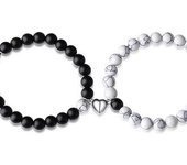 Pulseras a juego Pulseras de pareja Relación eterna Pulseras para él y para ella Pulsera de amor Joyas con piedras preciosas Regalos de San Valentín