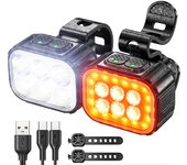 Q6-luces led delanteras y traseras para bicicleta, linterna recargable, accesorios para ciclismo de carretera