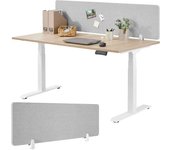 Tectake - Panel separador de escritorio Noisy con esquinas redondeadas  Protección acústica eficaz y pantalla de intimidad para un ambiente de trabajo agradable  Centro de plástico PET aislante acústico  Funda de poliéster resistente y fácil de limpiar