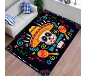 Mexican Day of The Dead Carpet for Living Room Decor Table Skull Sacrifice Rugs Bedroom Bedside Floor Mat Halloween Decoration