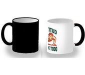 MERCHANDMANIA Taza Mágica frase motivadora la actitud lo puede todo magic mug
