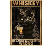 Black Drink Cat Vintage Posters Kraft Paper Retro Prints Wall Decor Living/Bed Room Paper Creative Art Fashion Bedroom Painting