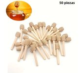 Mini Honey Stir Bar Mixing Handle Jar Spoon Practical Wood Dipper 10/30/50Pcs  Honey Long Stick Supplies Honey Kitchen Tools