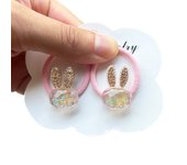 2PCS Lovely White Transparent Glitter Bunny Girls Elastic Hair Bands Hair Accessories Children Hair Ties Baby Headwear