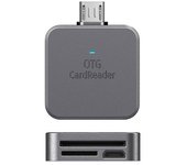 2-in-1 for SD TF Card Reader Portable Mobile Phone External Card Reader Data Converter for iPhone Micro Type-C Phone Tablet