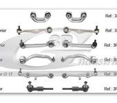 3RG INDUSTRIAL - Kit Brazos Suspension Delantero Izquierdo & Derecho - OEM 8E0407694AG + 8E0407693AG + 4B3407151C - Piezas para Coche Recambios Motor y Otras Partes de Vehículo - Compatible con los distintos Modelos de Coche.