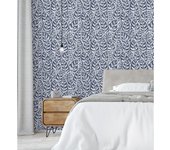 Muestra DIN A4 de Papel pintado vinílico ecológico de hojas moderno azul con textura - Lost Garden 680843 de GAULAN