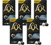 Pack 5 x L'OR Espresso Café Cápsulas Fortissimo 10 Uds Compatibles con Maquina Nespresso - Qumir