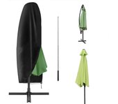 Cubierta de sombrilla, cubierta de sombrilla en voladizo 2-3M impermeable cubierta de sombrilla en voladizo de jardín cubierta de sombrilla negra con una varilla, 265x30x80/46cm