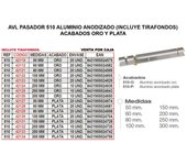 Avl pasador 510 aluminio 150 mm plata