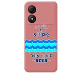 Tumundosmartphone Funda Silicona Líquida Rosa para Zte Blade A34 4G diseño Agua Dibujos