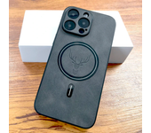 Complete Deluxe PU Deerskin Case with Wireless Charging for iPhone 15 14 13 12 11 Pro Max 15Pro 14Pro 13Pro ProMax Magsafe