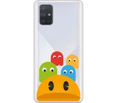 Funda compatible con Samsung Galaxy A71 - Comecocos y Fantasmas de Frente