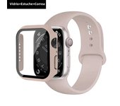 Glass+Case+Strap for Apple Watch Band 45mm 44mm 41mm 40mm 38mm 42mm Screen Protectors for Apple IWatch Series 9 8 7 6 SE 5 3 4
