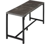 Tectake - Mesa de bar de ratán Lovas 161 x 64,5 x 99,5 cm  Moderna mesa de bar de ratán con tablero grande  Dos tableros extraíbles de porcelanato gres marmolado  Fino trenzado de ratán sintético de calidad con protección UVA