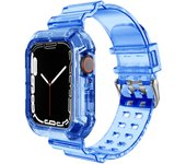 Case+Strap for Apple Watch Band 44mm 40mm 45mm 41mm 42mm 38mm Accessories Transparent Silicone Bracelet iWatch series 8 3 6 se 7