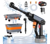 6 en 1 Lavadora de alta presión inalámbrica, pistola de agua pulverizada, boquilla de agua a presión para lavado de coches eléctrica, Con depósito de agua abatible,  máquina de limpieza para batería Makit de 18V