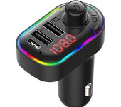 Transmisor FM Bluetooth para Coche con Carga Rápida y Llamadas Manos Libres,Nuevo cargador de coche multifunción