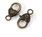 5/10pcs/lot 27x14mm Gold Silver Plated Rhodium Heart Shaped Lobster Clasp Hooks for Necklace&Bracelet Chain DIY Jewelry Making