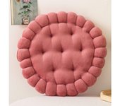 Cojín de meditación con forma de galleta, redondo, cuadrado, para silla, sala de estar, balcón, oficina, sofá, yoga, 40 cm (cuadrado, marrón claro).