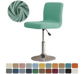 Polar Fleece Bar Chair Cover Stretch Short Back Dining Seat Covers Small Size Solid Color Chair Slipcovers Dustproof case