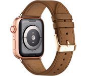 Correas de cuero para Apple Watch, correa de repuesto de cuero genuino para Apple Watch Series 9, 8, 7, 6, 5, 4, 3, 2 y 1, y iWatch SE y Ultra (38 mm, 40 mm, 41 mm, marrón)
